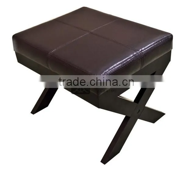 OT-096 X shape Solid Wood Legs Stool With Cushion