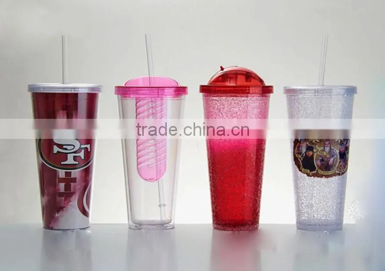 PBA free Plastic double wall insulated Ice Mugs Freezer Beer Cup with Ice Gel