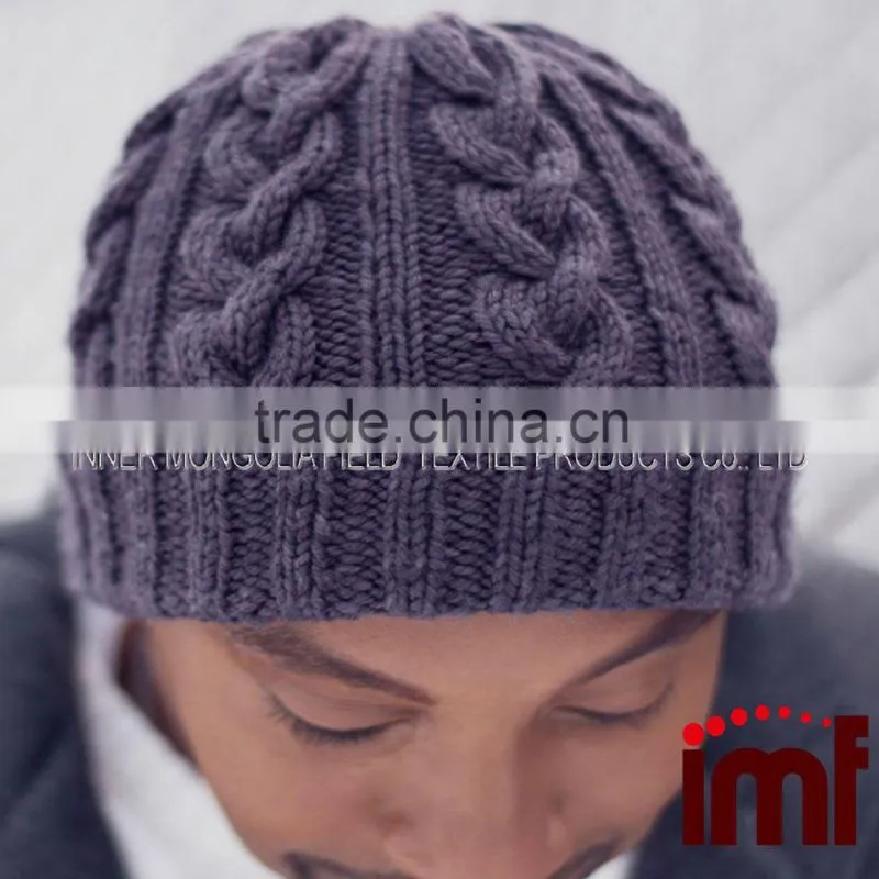 Cashmere Mongolia Men Ski Beanie Hat
