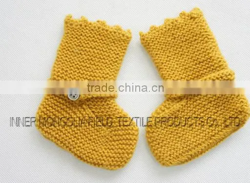 100% Pure Cashmere Multi-color Hand Crochet Baby Socks Gift