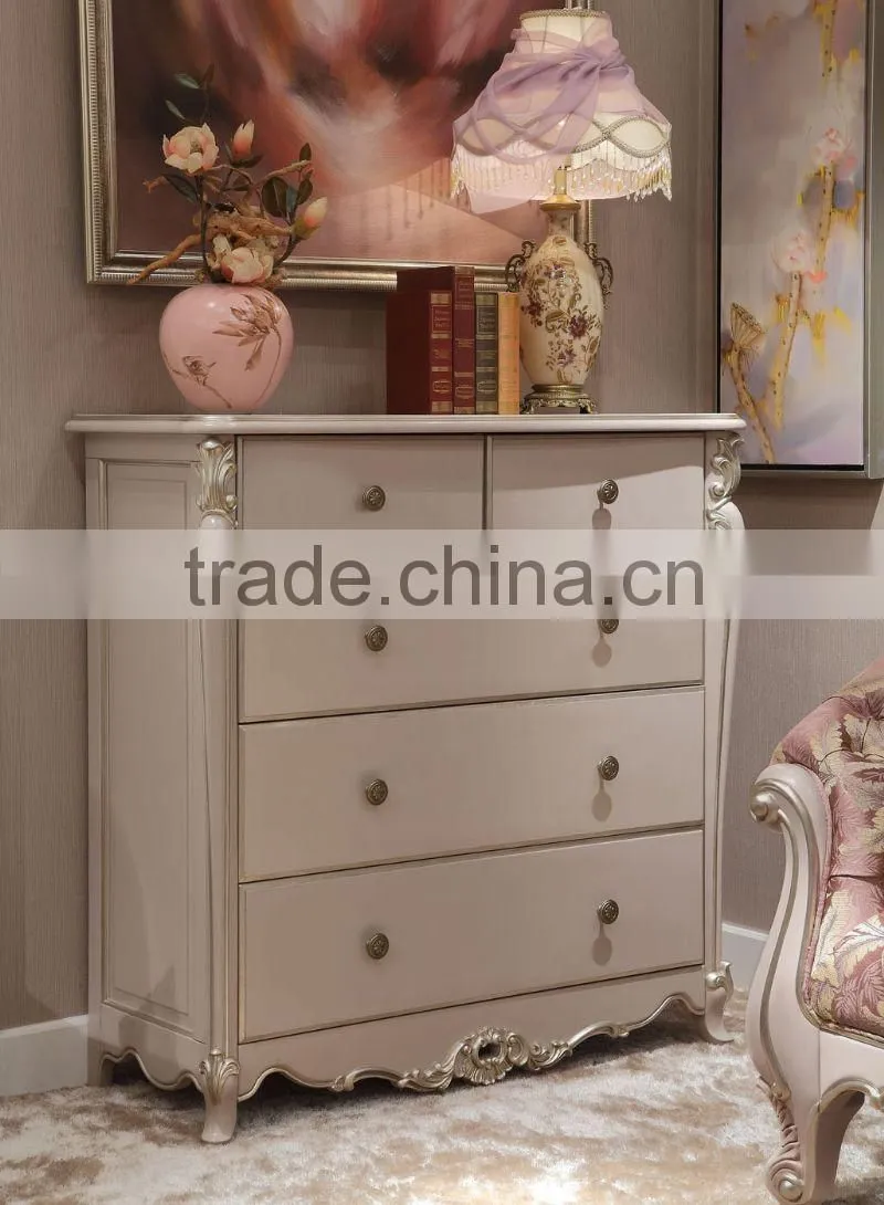 New french rococo style purple bedroom furniture set wood high back full leather bed