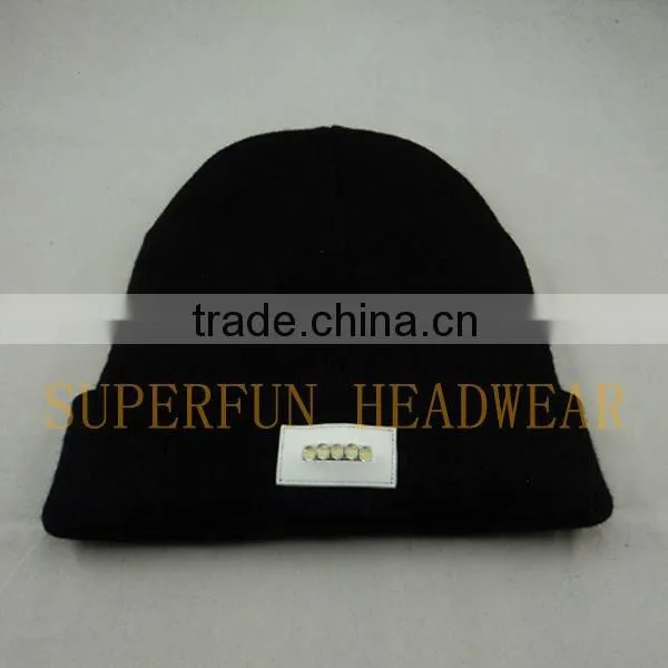 LED light acrylic beanie winter caps