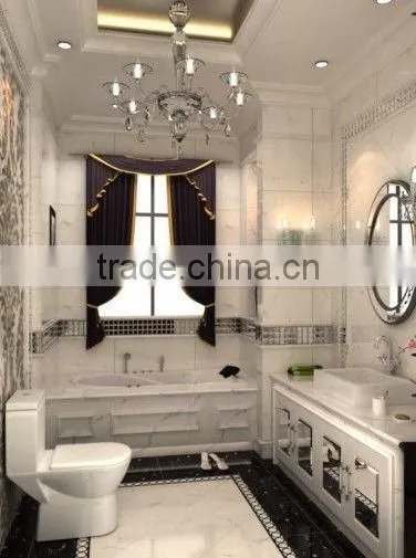 800*800 inkjet polished glazed white marble tile floor ceramic tiles