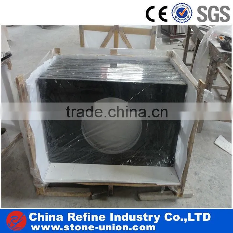 Polished Nero Marquina Marble Slab