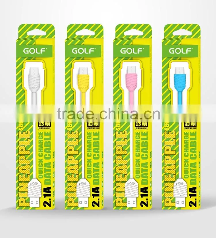 Golf Pineapple Series 1M 2.1A Quick Charging Micro USB Charging Cable for Samsung S7 edge for HTC Cheap Sync Data Cable MT-5755