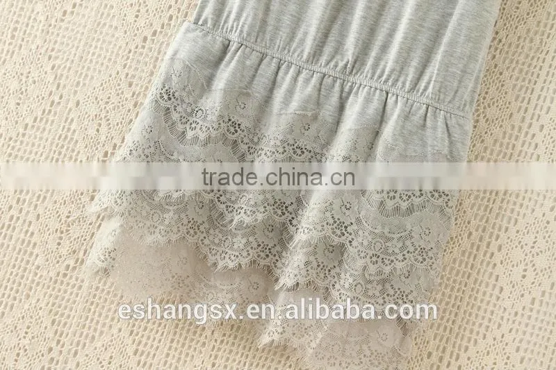 Ladies bowknot short sleeve lace dress