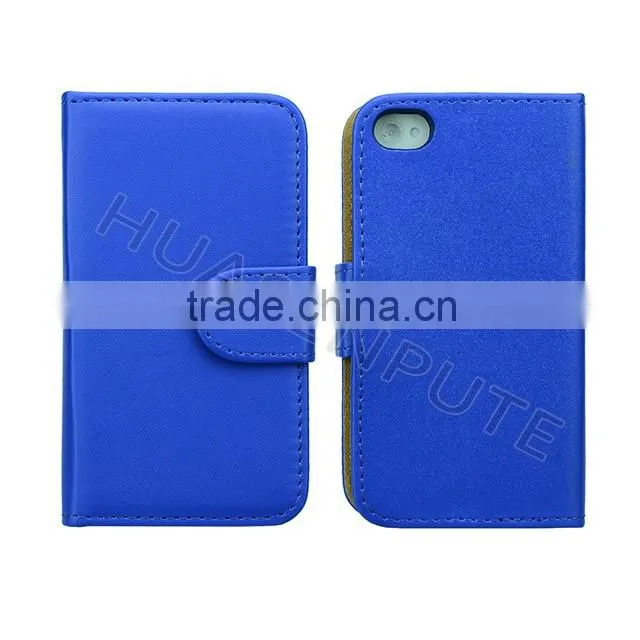 Anti-scratch and shockproof leather phone case for iphone4 with card holder