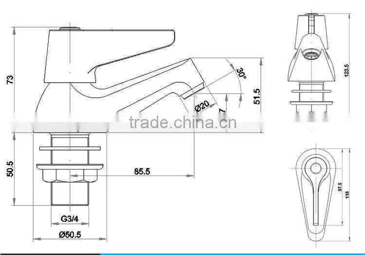 2016 Bathroom Design Copper Water Basin Faucet In Foshan