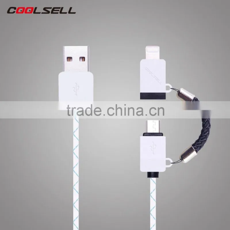 Coolsell MFi 2 in 1 USB cable original 2 in 1 MFi cable for iPhone6s and Samsung