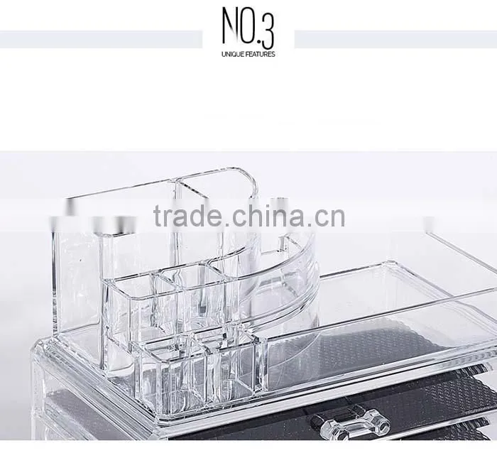 custom made acrylic make up display organizer wholesale
