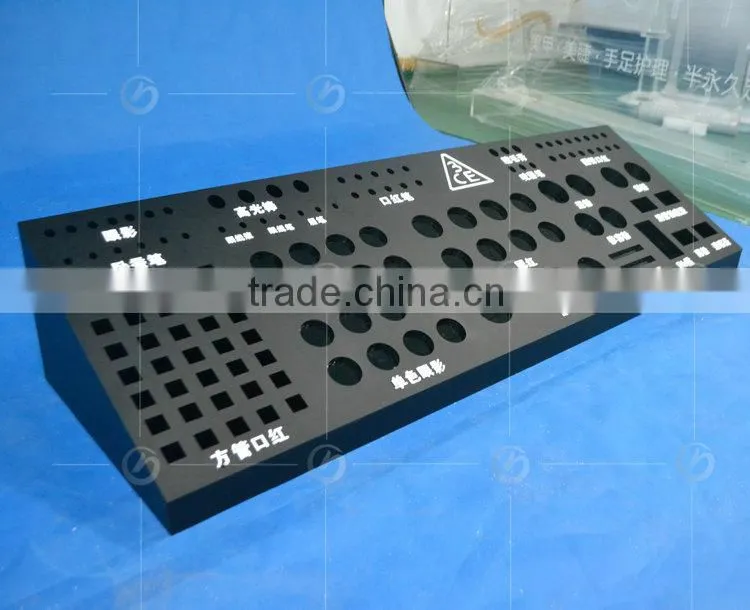 Modern customized acrylic display,black makeup case foe 3ce products