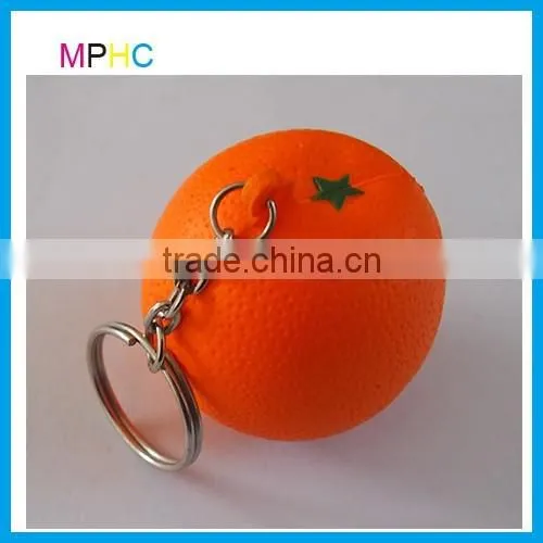 Holloween Promotional Gift Jack o Lantern Pumpkin Stress Reliever Keychain