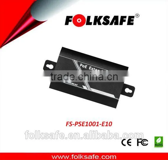 Folksafe single port 24w Gigabit PoE extender to 100m with cat5 w/CE ROHS FCC certificate