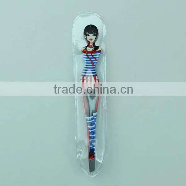 Blue Dressing Girls Shape Personalized Slanted Tweezer