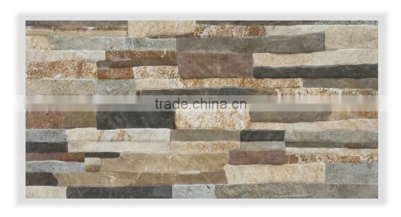 Rustic culture digital design 3D inkjet exterior wall tile 300x600