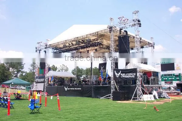 outdoor 6 pillars aluminum truss Roof and Stage with sond wings