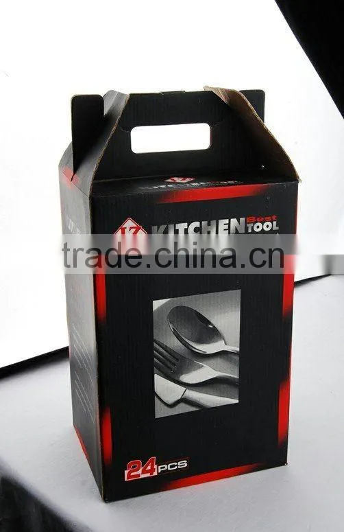 24 pcs stainless steel Flatware set with wire stand