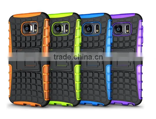 1.3$/pcs 2-in-1 Anti-slip PC and TPU Case with Kickstand for Samsung Galaxy S6 Edge