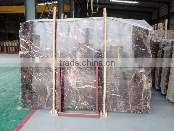 Cheap coffee brown marble polished slab