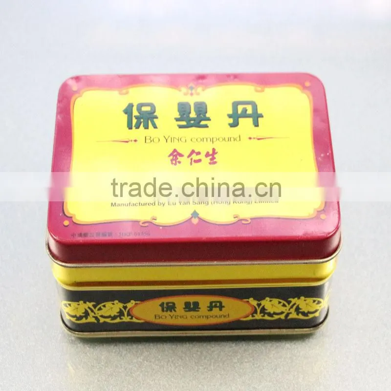 New custom metal sqaure tea tin box for storage