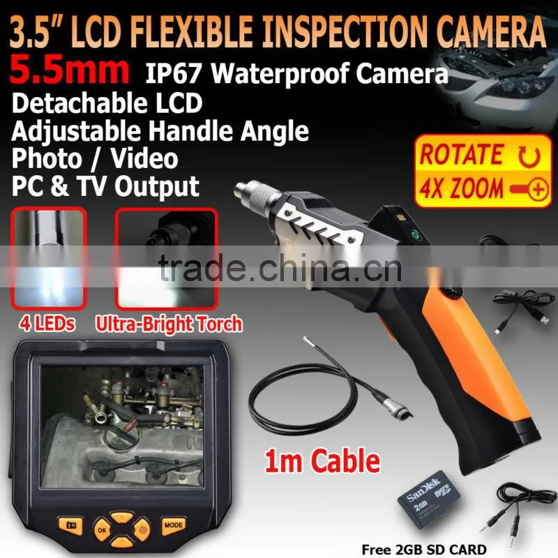 6 LED 3.5" LCD Monitor 1m/3m Tube 5.5mm Inspection Camera Endoscope Borescope Scope