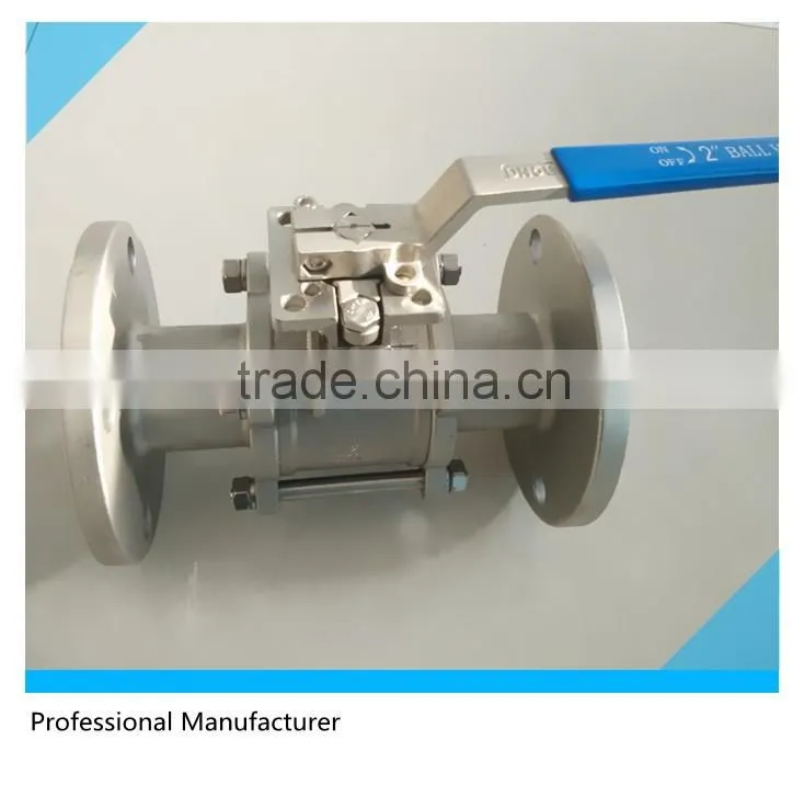 3Piece 1000WOG Threaded Full Port Flanged Ball Valve with Mounting Pad