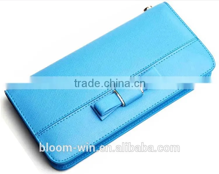 2015 Fashion design custom women's purse lady's leather wallet for wholesale