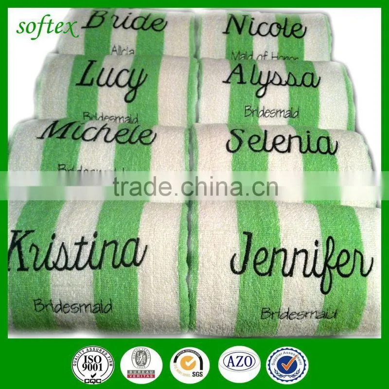 china factory wholesale lot of promo embroidered beach towels for adults