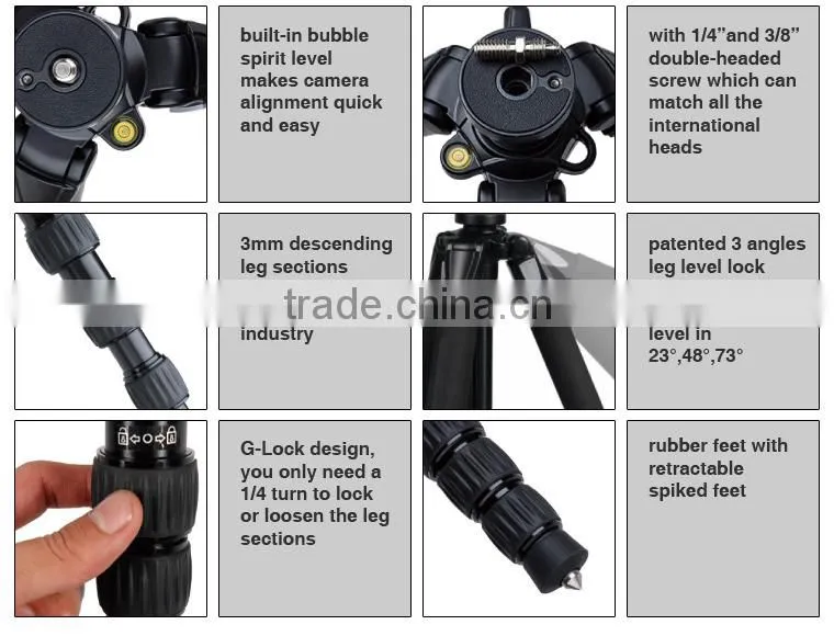 Professional cambofoto wholesale extendable camera tripod/tripod
