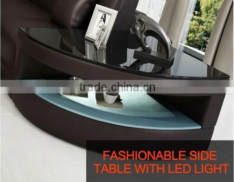 Round genuine italy leather corner office sofas HYZ69