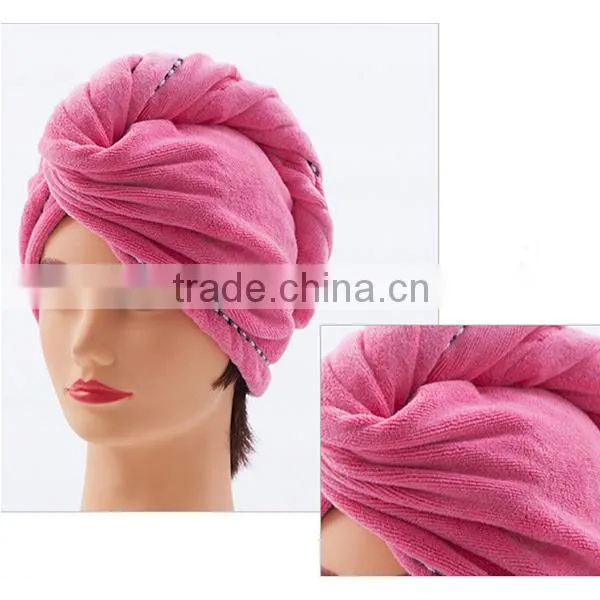 Microfiber pure color stock bath cap towel
