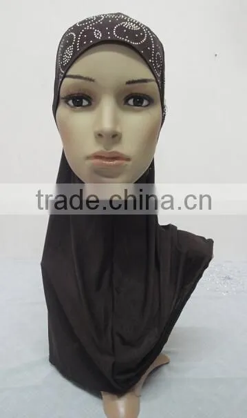 H252 latest muslim hijab with rhinestone and crystals