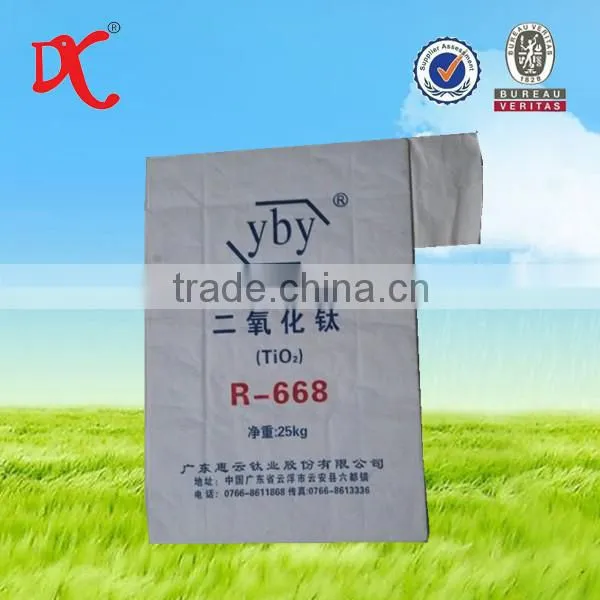 2015 hot selling titanium dioxide rutile packaging valve bag customer design