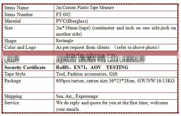 Custom PVC 2m tape measure