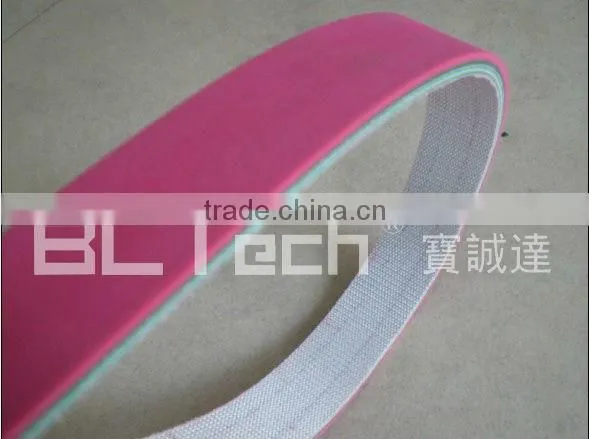 PVC conveyor belt with red rubber