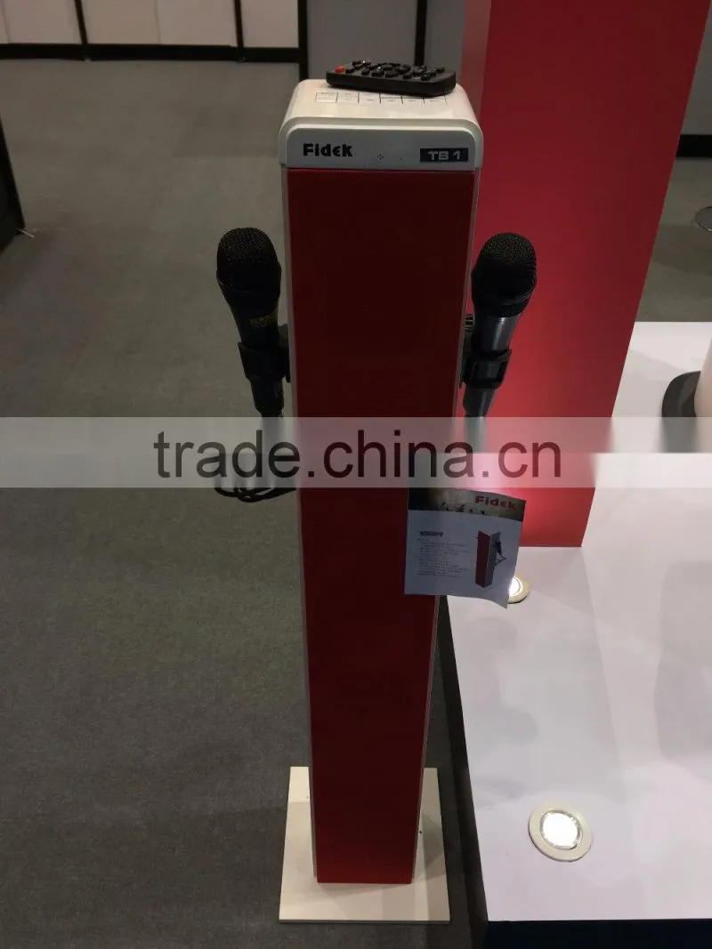 Original design multimedia floor stand karaoke speaker Operated by AC/DC Tower wooden big audio speakers