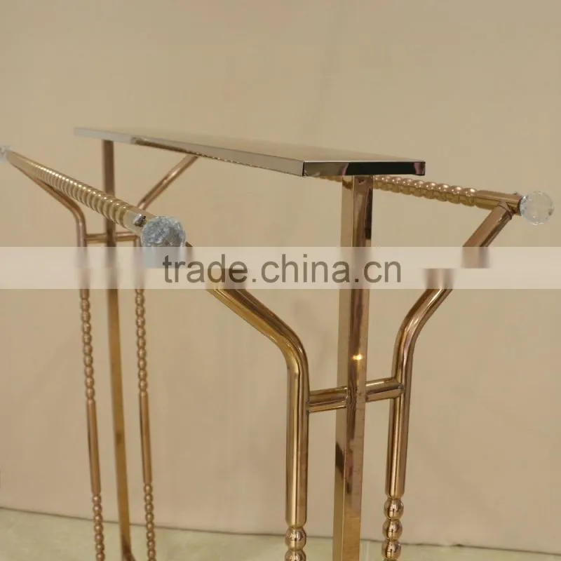 QD- F178 Wholesale luxury rose gold metal clothes display rack