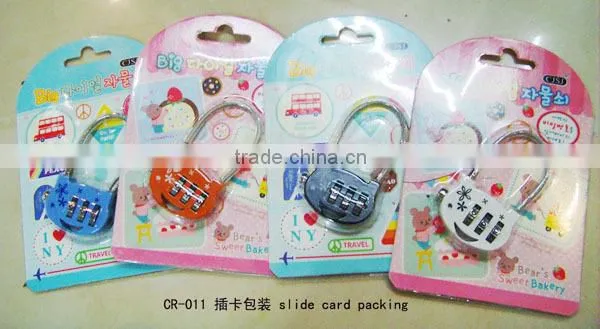 Hot sale 3 Digit Resettable Luggage Lock, Combination Padlock, Cable Lock CH-011