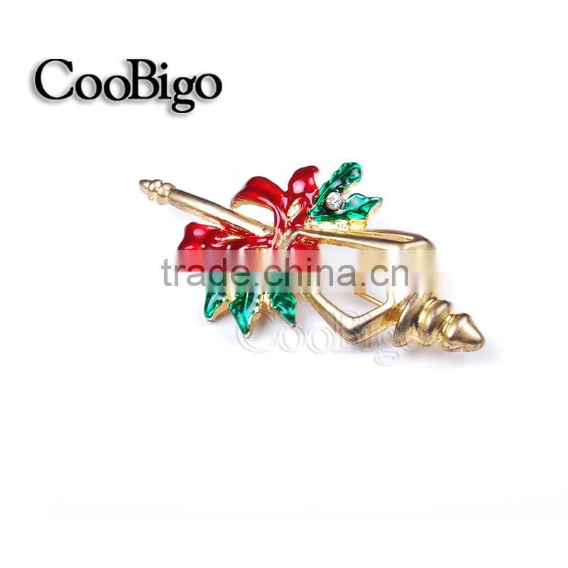 Fashion Jewelry Charming Chirstmas Candle Lamp Pin Brooch Gold Plated Party Gift Promotion Apparel Accessories