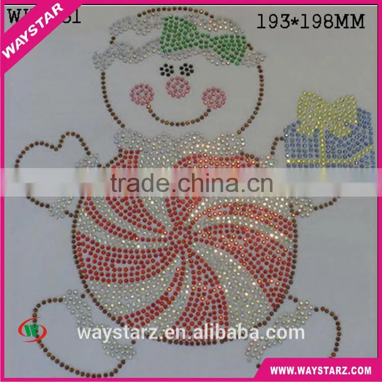 Lovely Snowman Custom Rhinestone Shirts Transfers