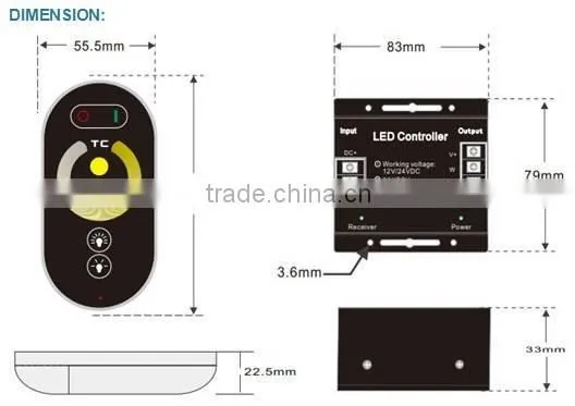 RF Color Temperature Adjustable Led Controller