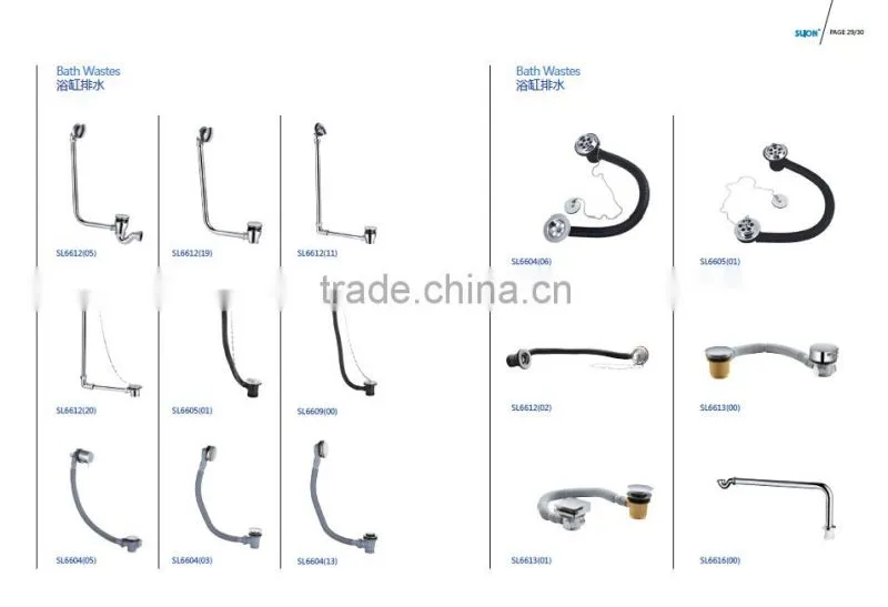 Brass pop up bath drain popular in UK SL6612(11)