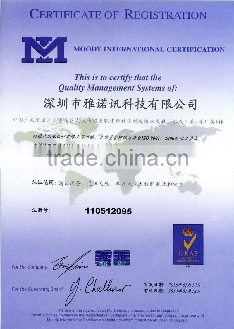ISO9001 wide cover range 433MHZ antenna cheap 433MHZ antenna for car alarm system