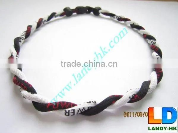 Anion Titanium Baseball Sports Tornado Necklace, Nylon Fabric