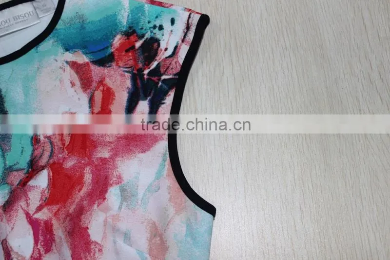 2015 New Design Digital Printing Customized dress, fashion women's skirt