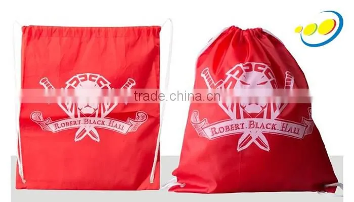 Custom Logo Printed Drawstring Polyester Shoe Bag Backpack