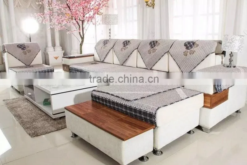 Cotton appliqued embroidery sofa cover