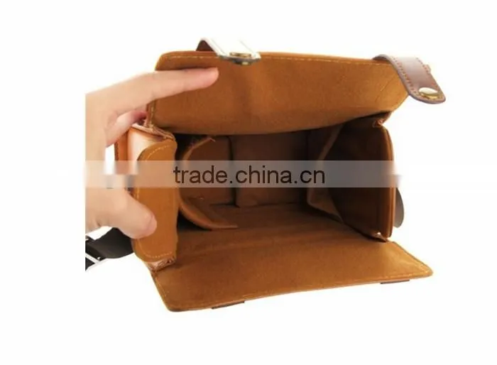 Factory high quality stylish leather Camera case Bag in Dongguan