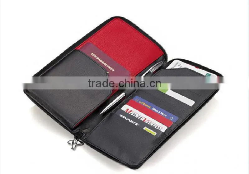 Fashion Travel Document Long Wallet Purse Organizer Faux Leather Passport Holder