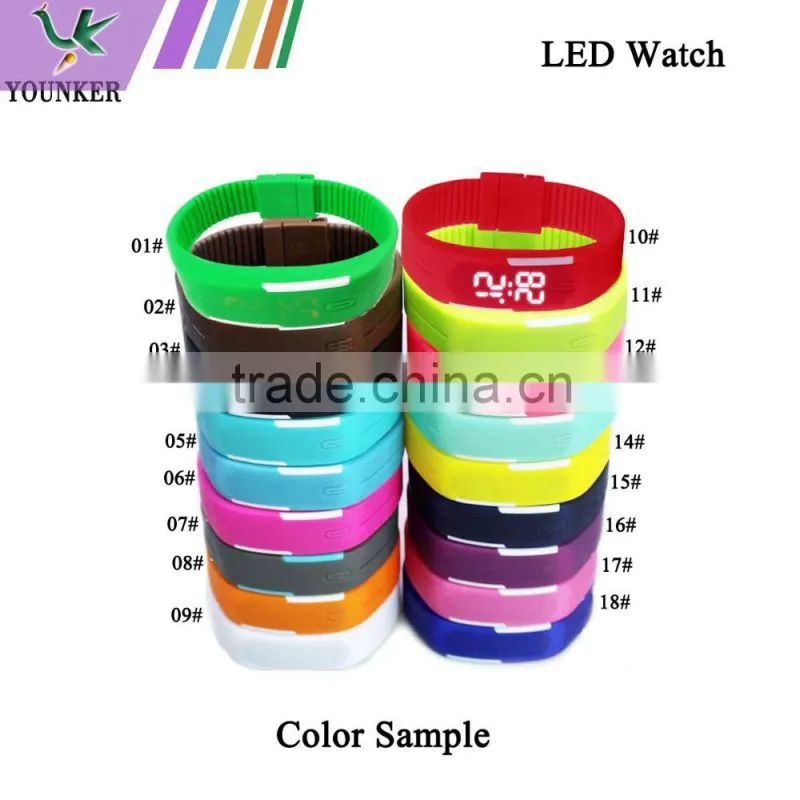 2015 Hot Sale Touch Screen LED Silicone Watch, Unisex Slim LED Silicone Band Sport Watch